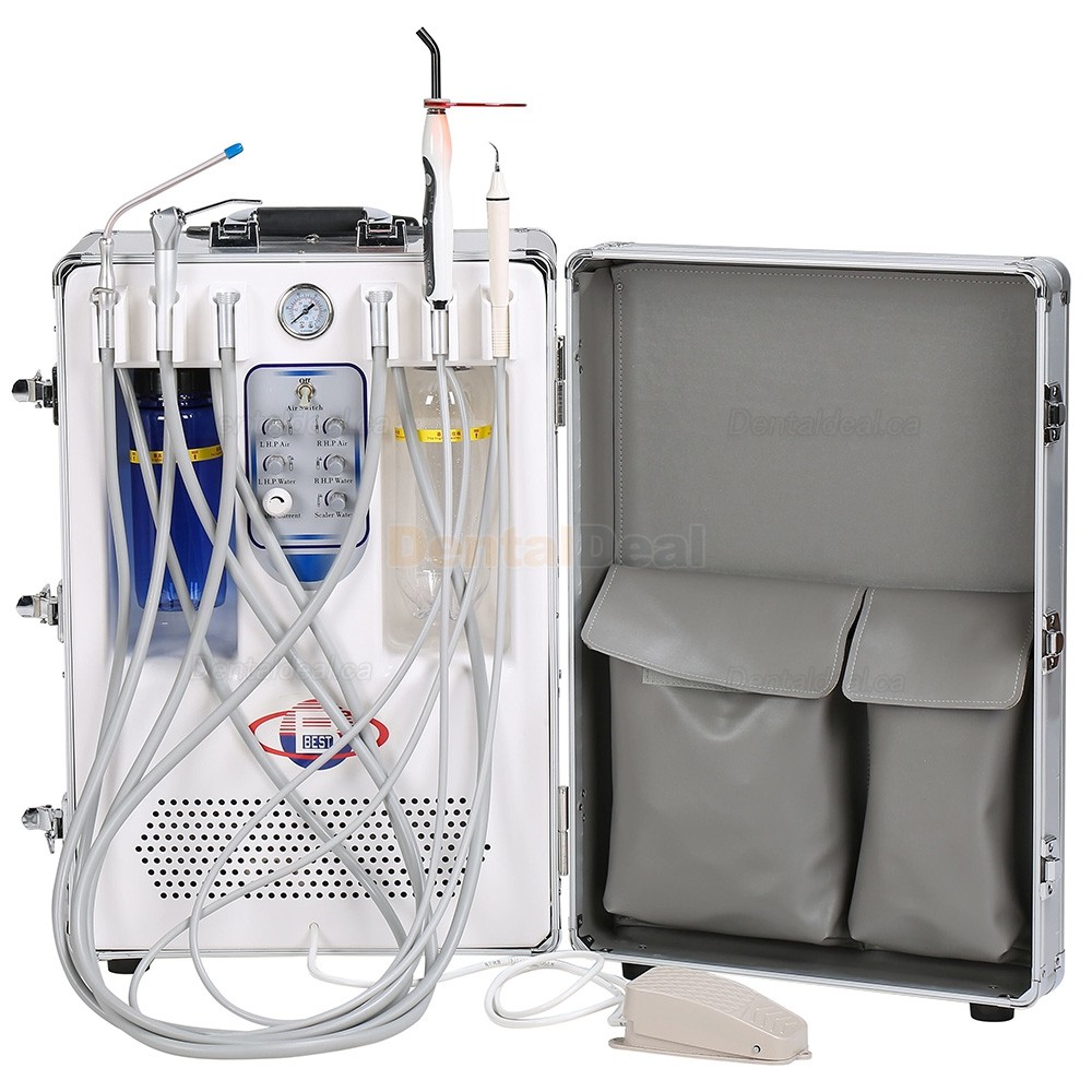BD406 Portable Dental Unit with 3-Way Syringe+Suction+LED Curing Light